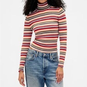 BNWT GAP cash soft Striped Turtleneck Sweater in size S